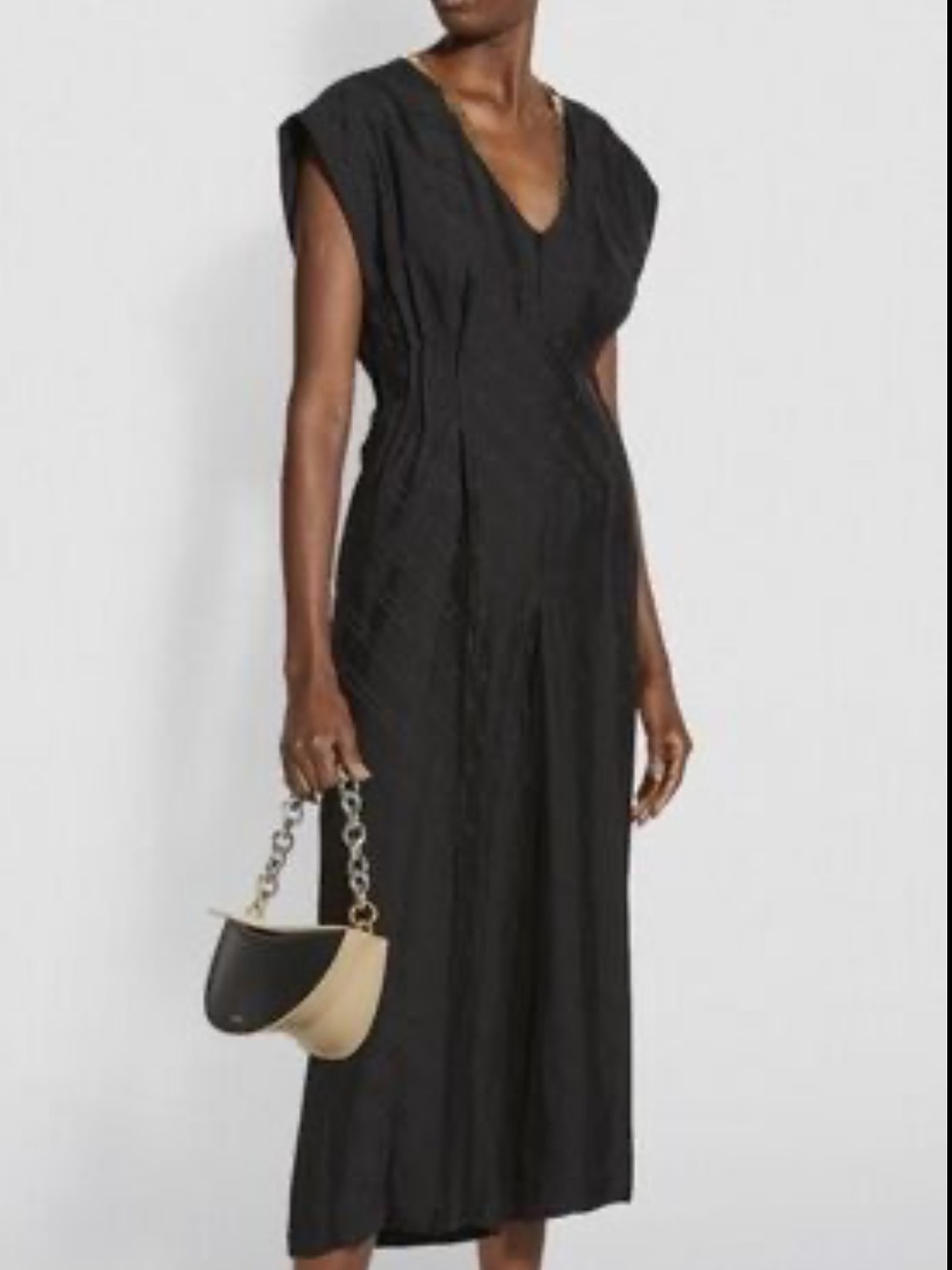 Sandro Gaia Wide Leg Gold Chain Jacquard Jumpsuit Size Fr 40